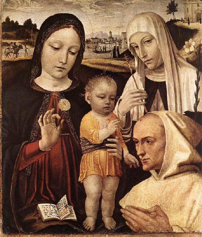 BORGOGNONE, Ambrogio Madonna and Child, St Catherine and the Blessed Stefano Maconi fgtr oil painting picture